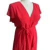 ATMOS & HERE Plus Size 22 Coral Red Ruffle Spotty Chic Maxi Dress