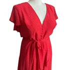 ATMOS & HERE Plus Size 22 Coral Red Ruffle Spotty Chic Maxi Dress