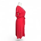 ATMOS & HERE Plus Size 22 Coral Red Ruffle Spotty Chic Maxi Dress